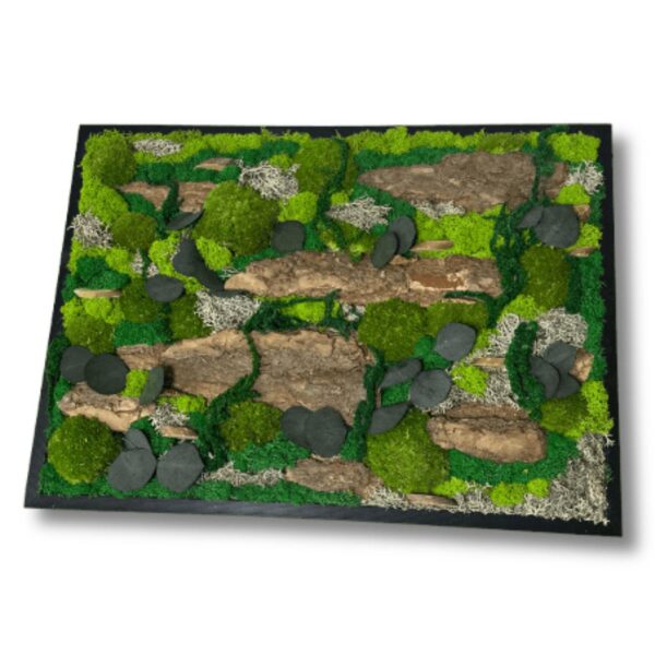 Obraz z mchu chrobotek "Leśna Ostoja" kompozycja mieszana