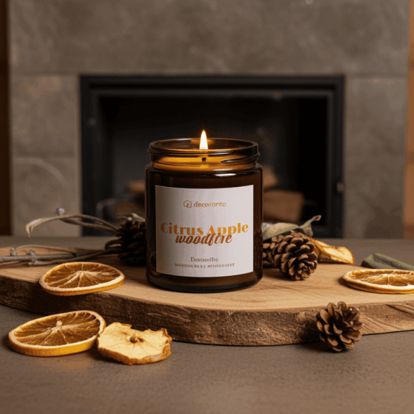 Świeca sojowa zapachowa CITRUS APPLE & WOODFIRE
