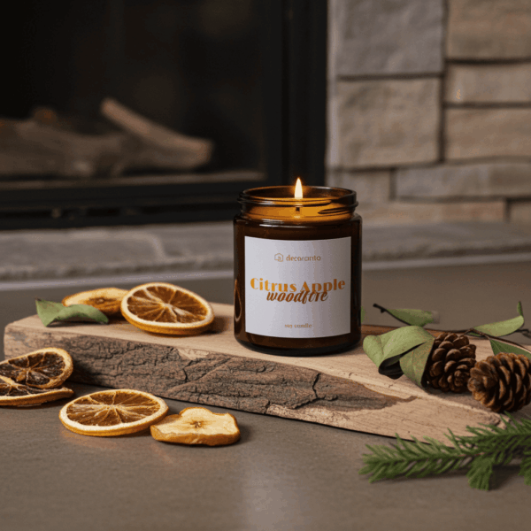 Świeca sojowa zapachowa CITRUS APPLE & WOODFIRE