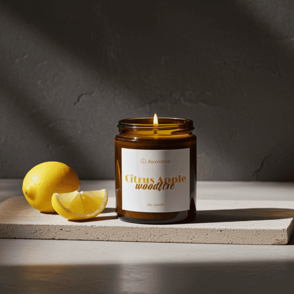 Świeca sojowa zapachowa CITRUS APPLE & WOODFIRE
