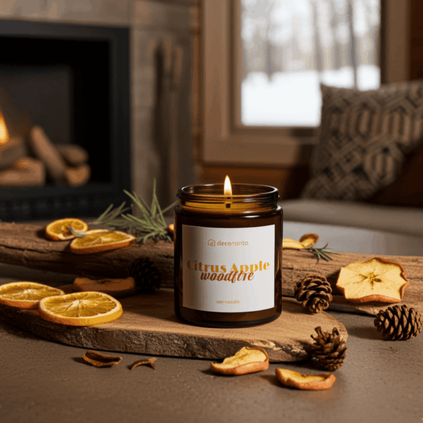 Świeca sojowa zapachowa CITRUS APPLE & WOODFIRE