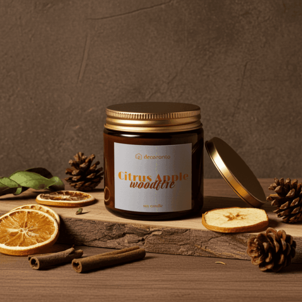 Świeca sojowa zapachowa CITRUS APPLE & WOODFIRE