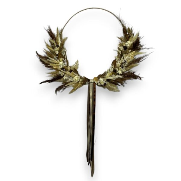 Wianek na drzwi boho dekoracyjny suszone rośliny