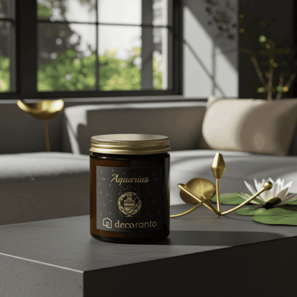 swieca aquarius 180 2 (1) Świeca sojowa zapachowa znaki zodiaku AQUARIUS (Wodnik)