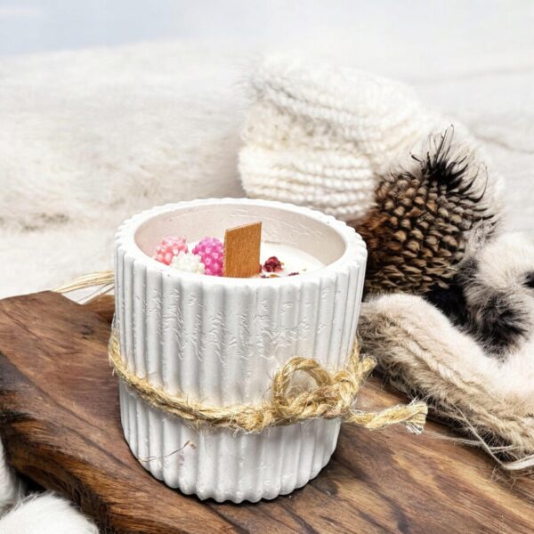 Świeca sojowa zapachowa MALINA w gipsowym kubku