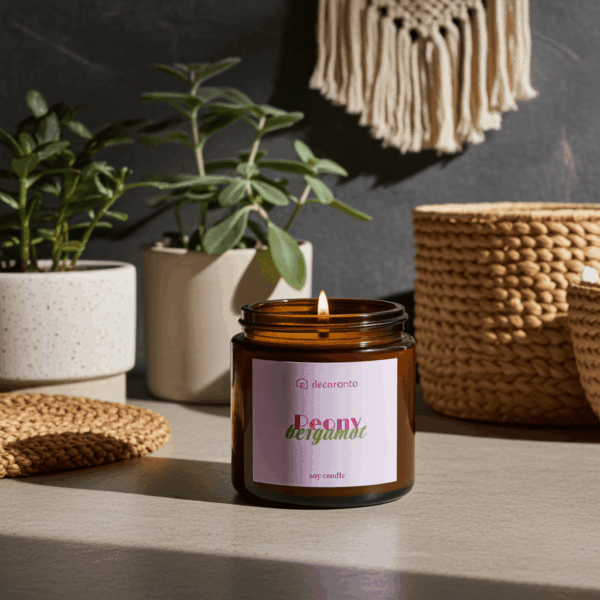 swieca peony bergamot 120 (1) Świeca sojowa zapachowa PEONY QUEEN & BERGAMOT