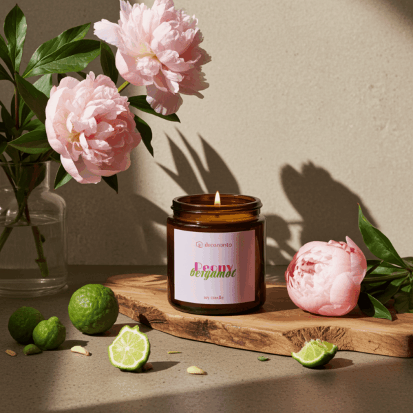 Świeca sojowa zapachowa PEONY QUEEN & BERGAMOT