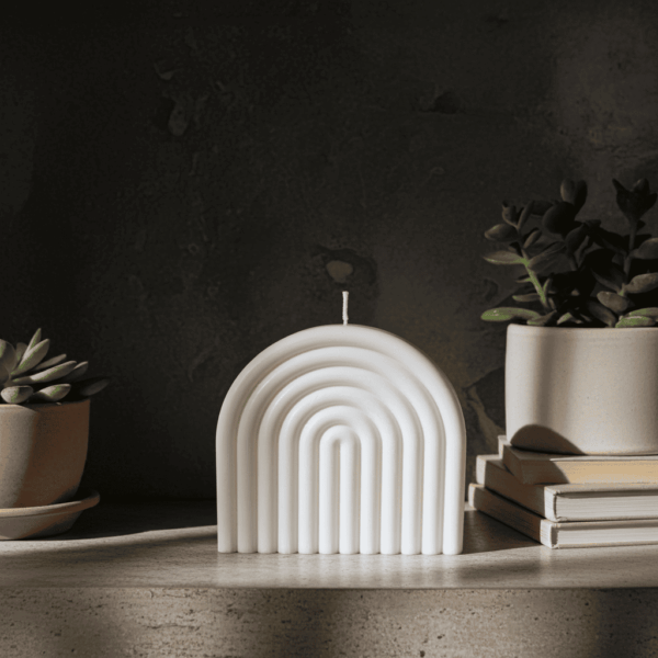 swieca sojowa tecza duza (1) Świeca sojowa dekoracyjna Tęcza łuk rainbow