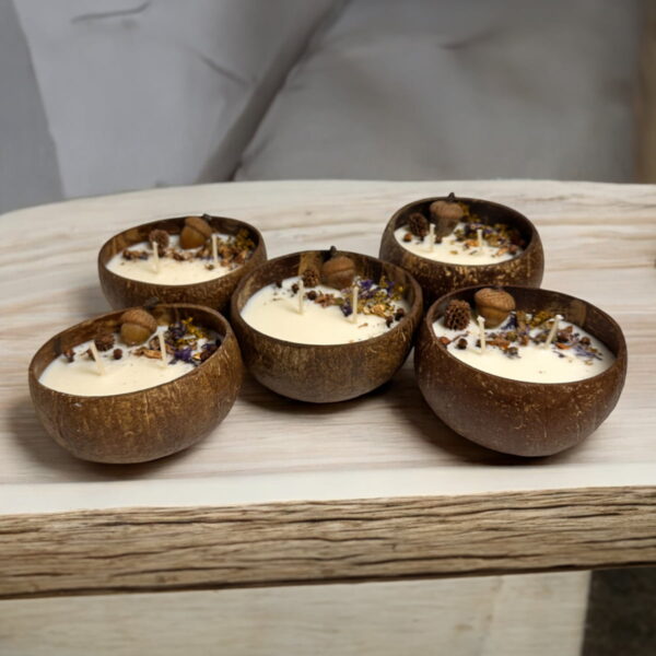 swieca-sojowa-w-kokosie-zapachowa-miod-2.jpg Świeca sojowa w kokosie zapachowa POWIEW JESIENI miodowa 250 ml