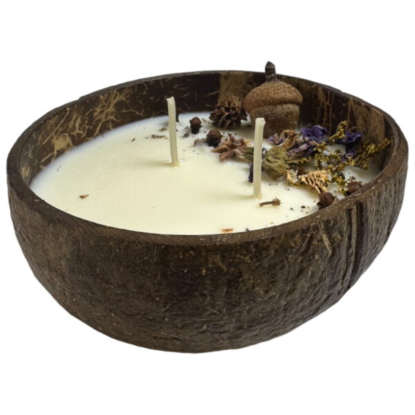 Świeca sojowa w kokosie zapachowa POWIEW JESIENI miodowa 250 ml