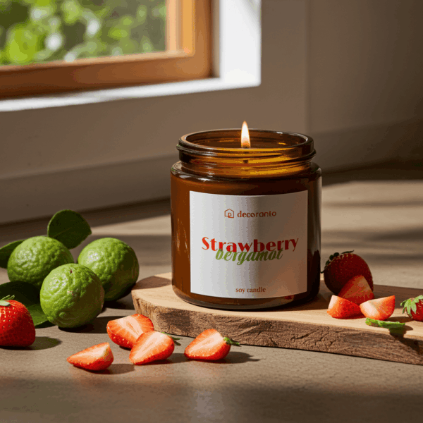 Świeca sojowa zapachowa STRAWBERRY & BERGAMOT