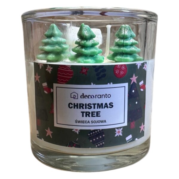 Świeca sojowa zapachowa CHRISTMAS TREE świąteczna w szklanym kubku 400 ml