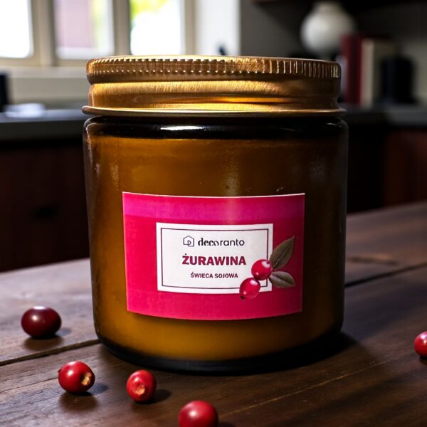 Świeca sojowa zapachowa ŻURAWINA